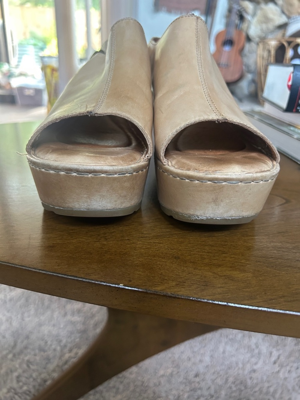 BORN Leather Wedge Slingback Sandals - Picture 8 of 8